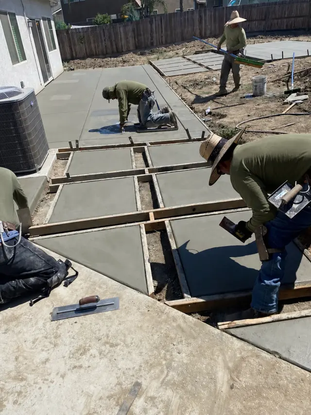 Concrete being poured in forms in Perris, CA