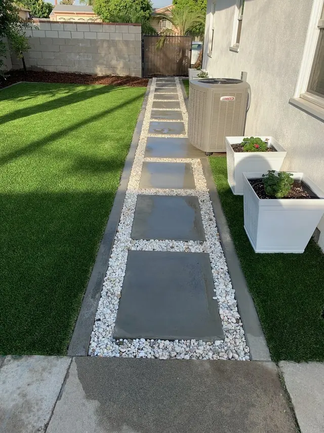 Paver walkway with planters in Perris, CA