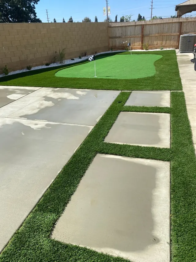 Putting green with a paver walk-on in Perris, CA