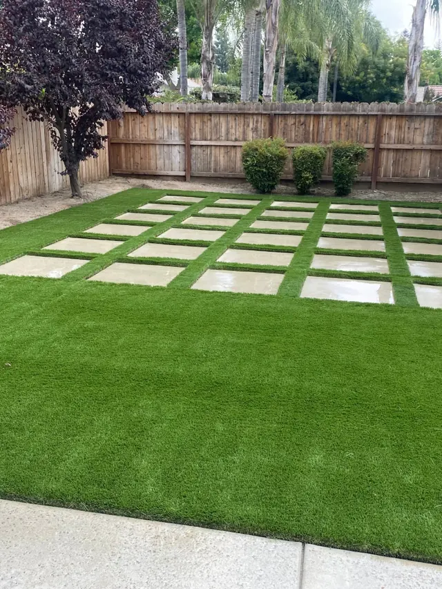 Paver grid with turf joints in Perris, CA
